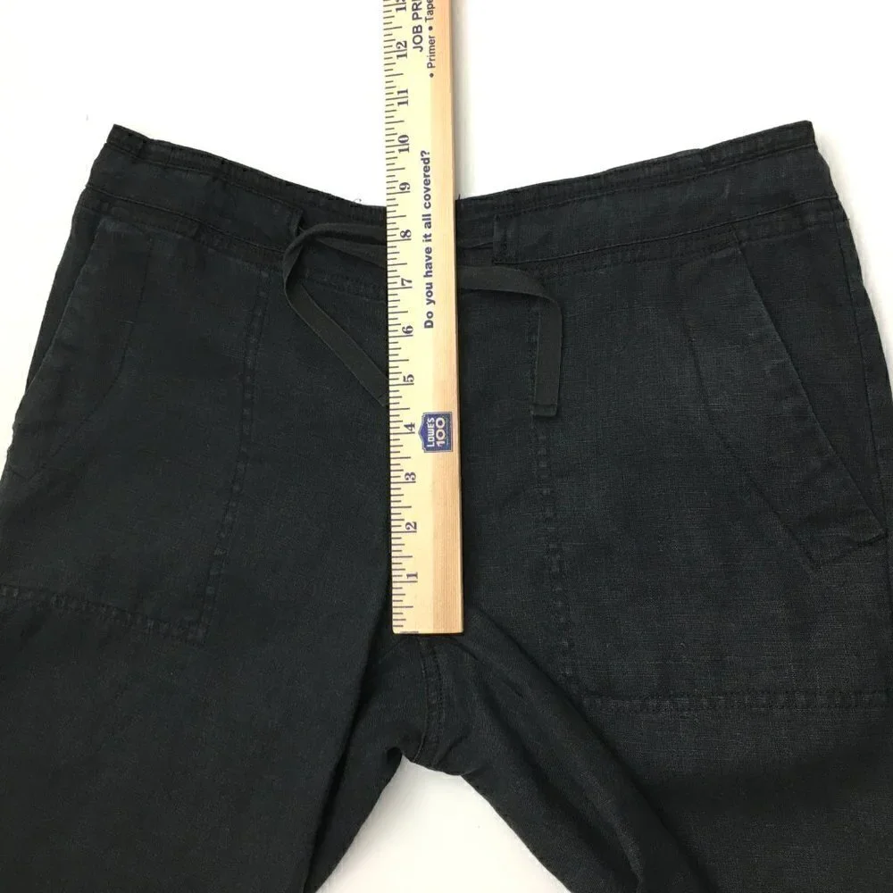 Eddie Bauer Women's Black Linen Shorts Lightweight Pockets size 4